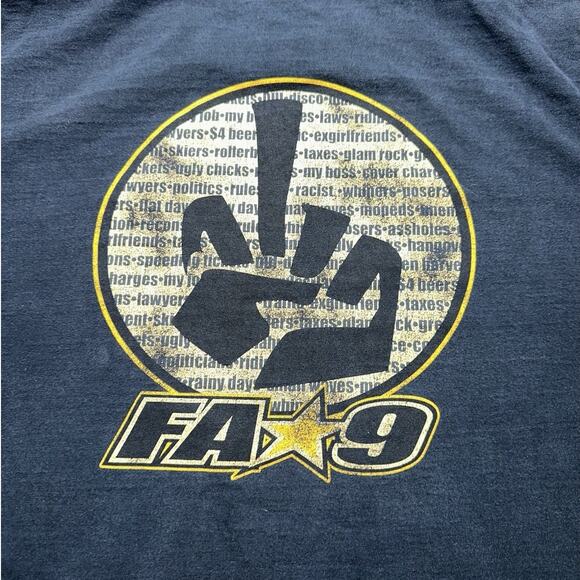 VTG FANINE Shirt Adult Large Logo FA*9 Short Sleeve Hawaii Skate Surf Y2K - Picture 2 of 5